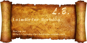 Leimdörfer Borbála névjegykártya